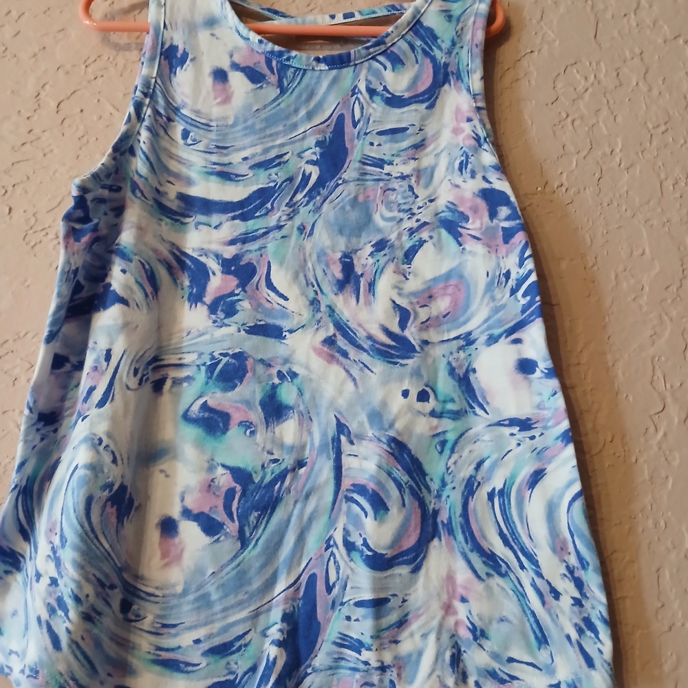 The Childtens Place Blue and Pink Swirl Kids Tank Top Size 10/12